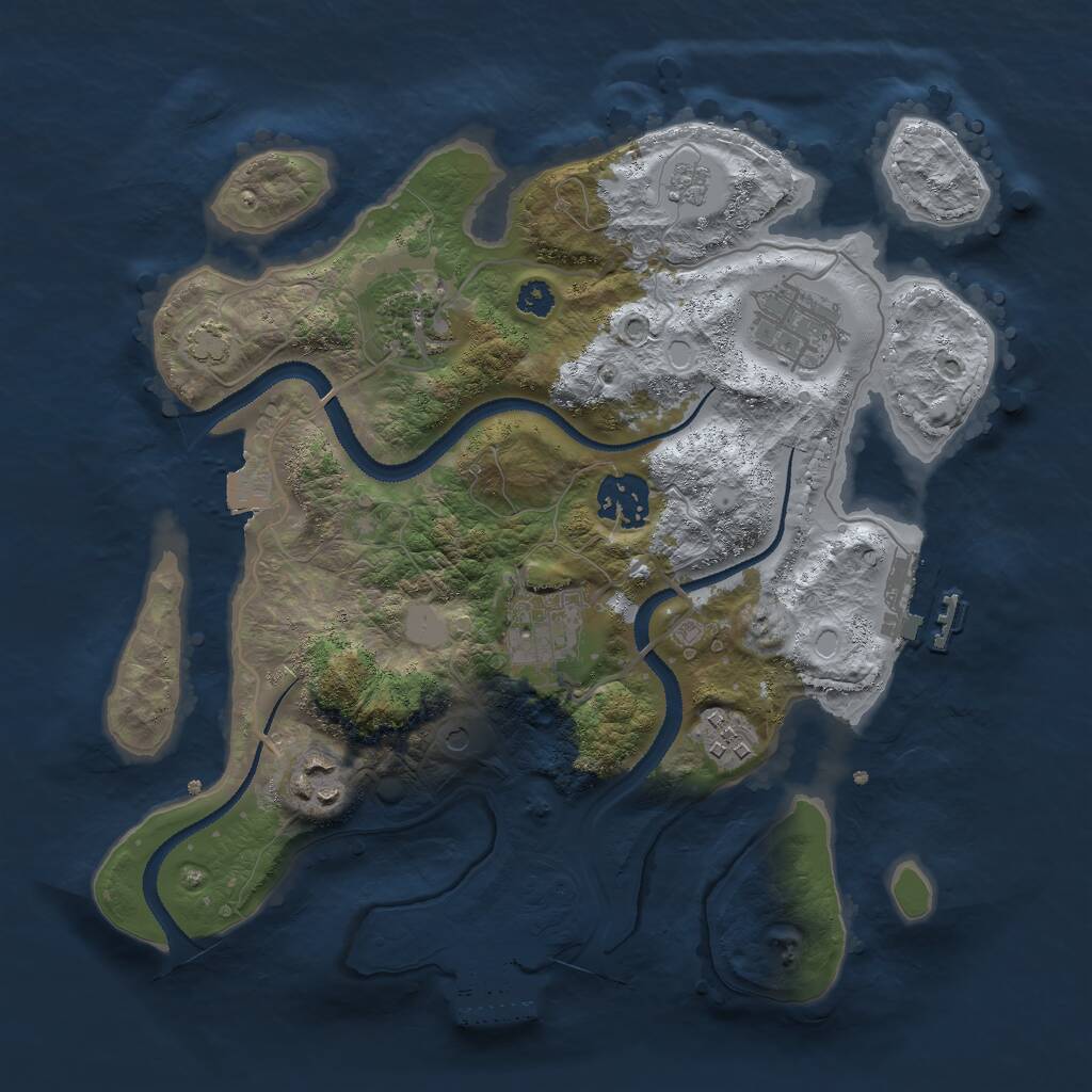 Rust Map: Procedural Map, Size: 3000, Seed: 52129086, 12 Monuments