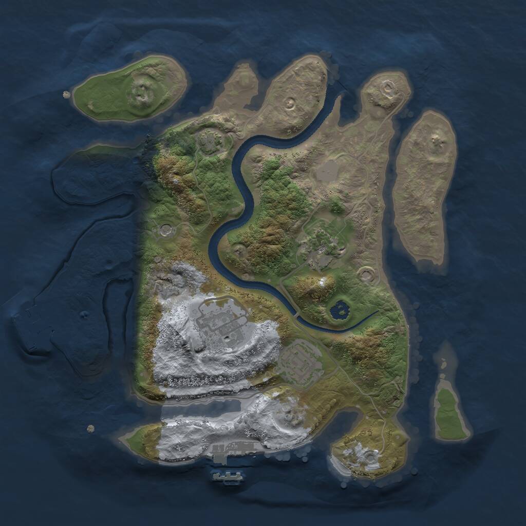 Rust Map: Procedural Map, Size: 2750, Seed: 384675873, 8 Monuments