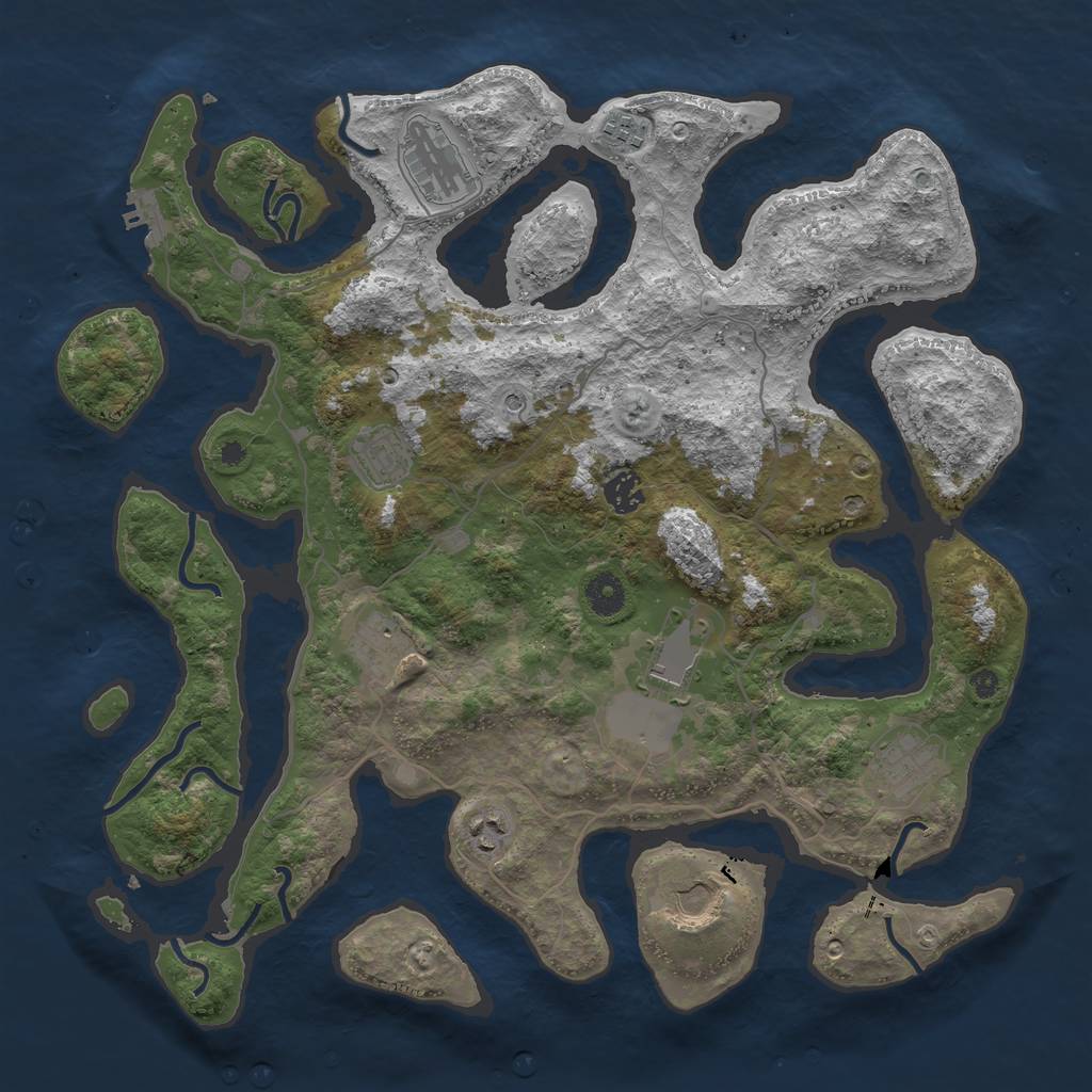 Rust Map: Procedural Map, Size: 4000, Seed: 8072021, 13 Monuments