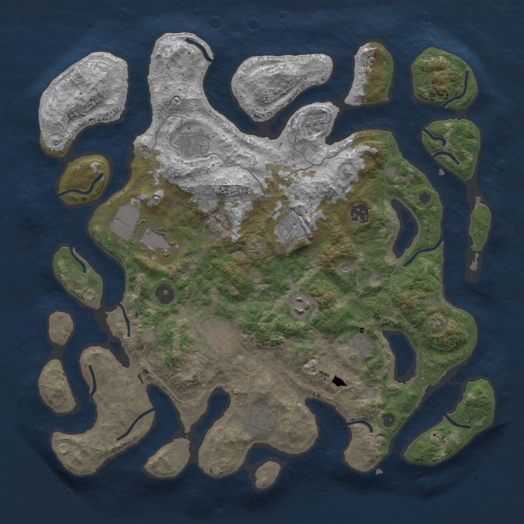 Rust Map: Procedural Map, Size: 4100, Seed: 50300, 12 Monuments