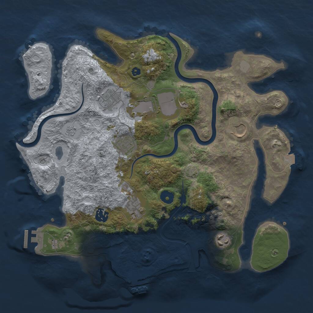 Rust Map: Procedural Map, Size: 3500, Seed: 116782, 14 Monuments