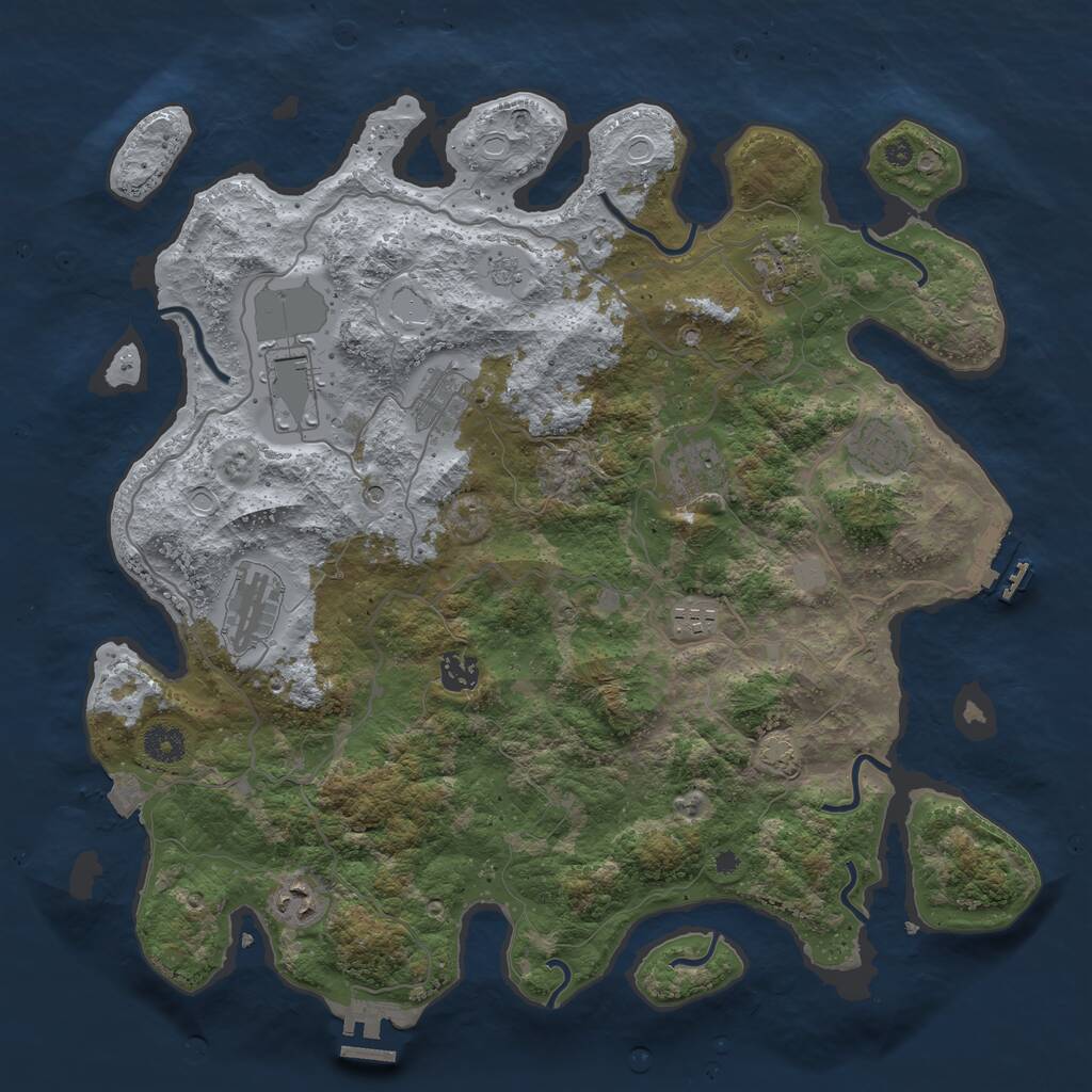 Rust Map: Procedural Map, Size: 4000, Seed: 1154874323, 15 Monuments
