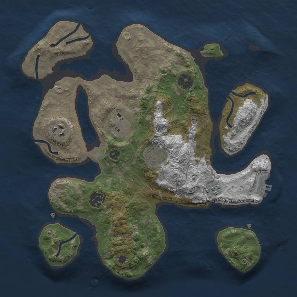 Rust Map: Procedural Map, Size: 3000, Seed: 867789687, 9 Monuments