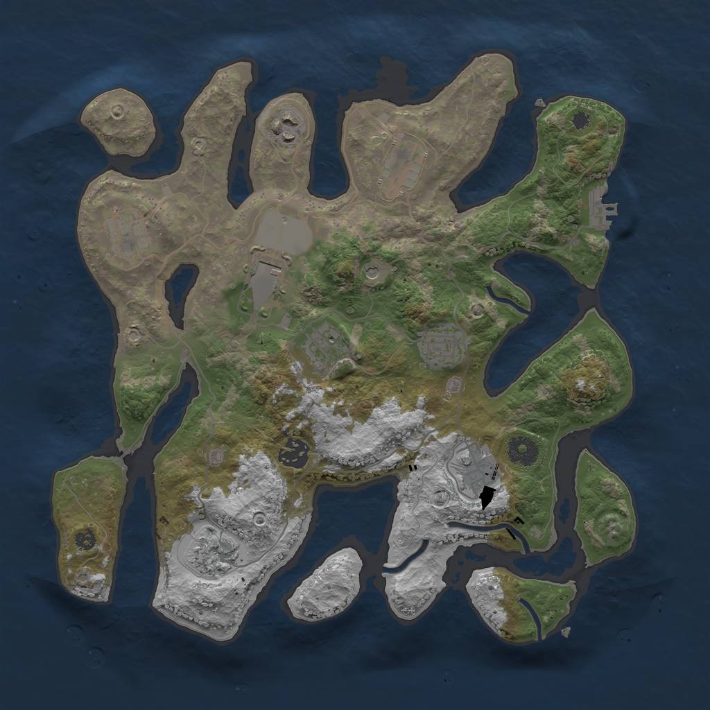 Rust Map: Procedural Map, Size: 3500, Seed: 1118776541, 13 Monuments