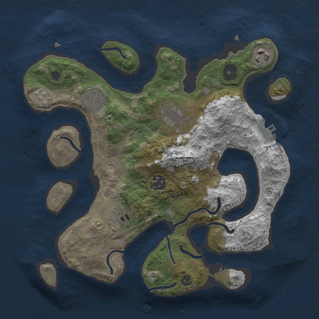 Rust Map: Procedural Map, Size: 3000, Seed: 4512, 10 Monuments