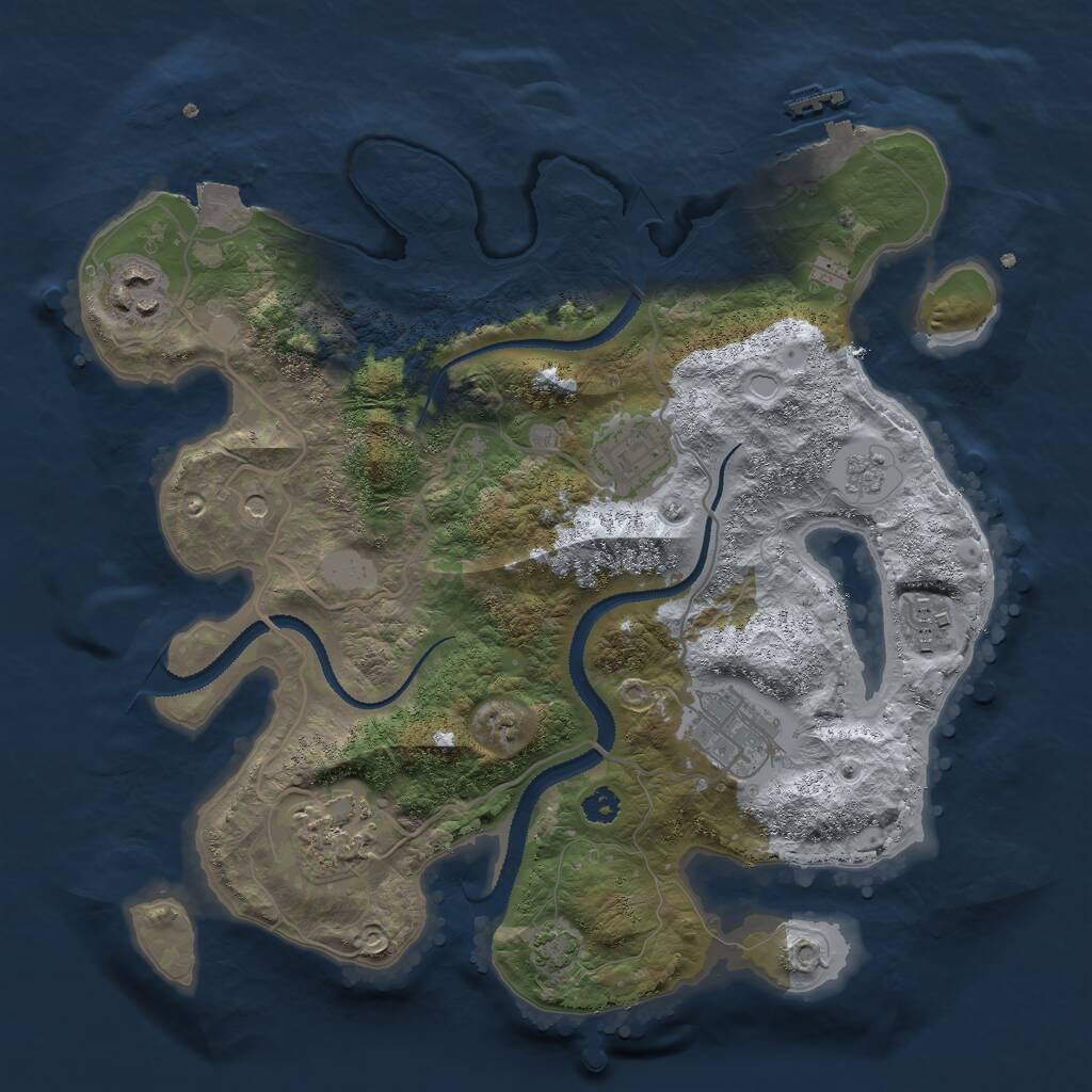 Rust Map: Procedural Map, Size: 3000, Seed: 4512, 10 Monuments