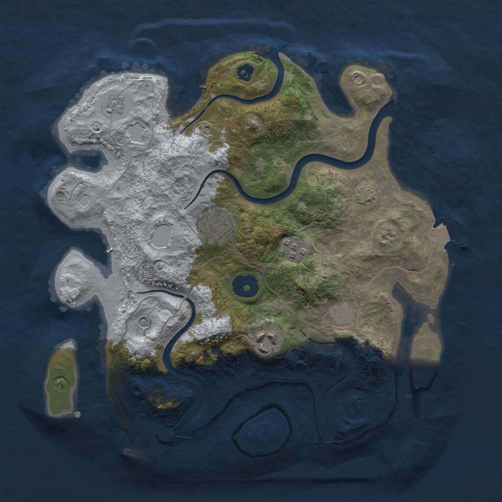 Rust Map: Procedural Map, Size: 3000, Seed: 89706257, 8 Monuments