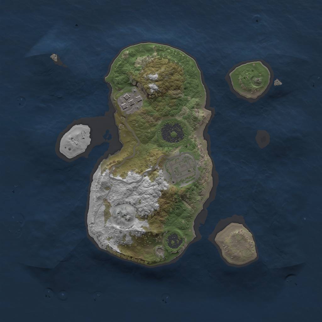 Rust Map: Procedural Map, Size: 2200, Seed: 100, 4 Monuments