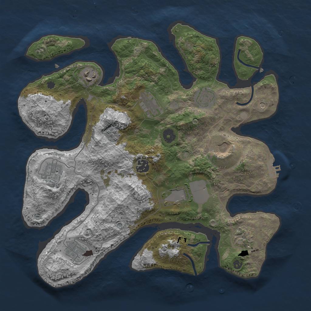 Rust Map: Procedural Map, Size: 3500, Seed: 2554313, 14 Monuments