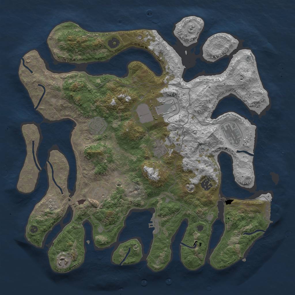 Rust Map: Procedural Map, Size: 4000, Seed: 19901989, 13 Monuments