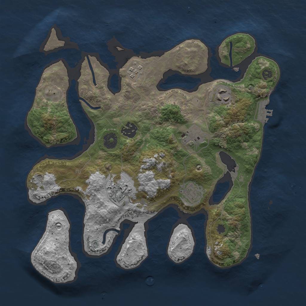 Rust Map: Procedural Map, Size: 3000, Seed: 181435742, 9 Monuments