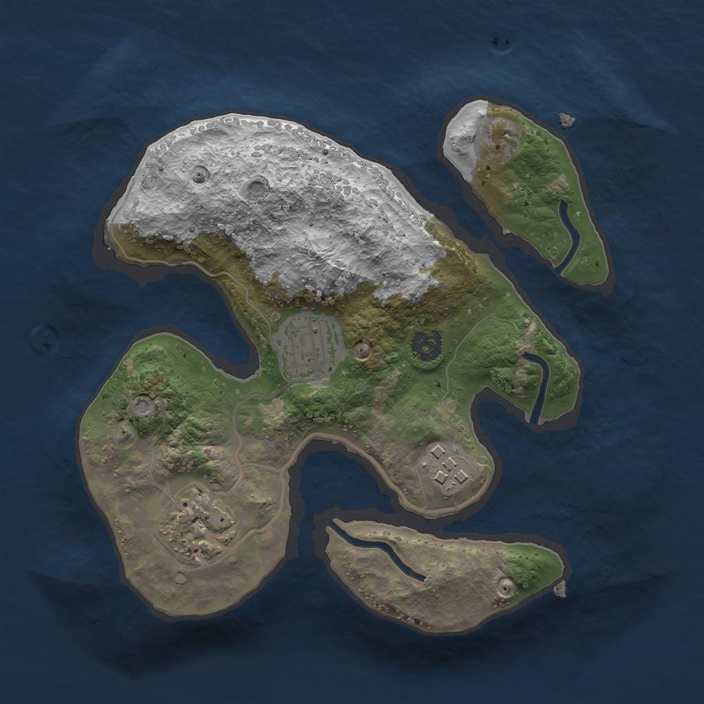 Rust Map: Procedural Map, Size: 2300, Seed: 1434, 5 Monuments