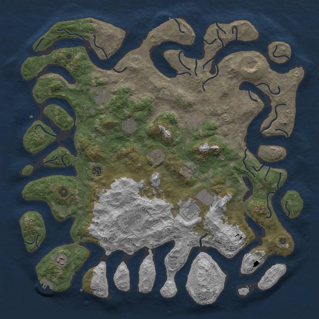 Rust Map: Procedural Map, Size: 5000, Seed: 612499635, 15 Monuments