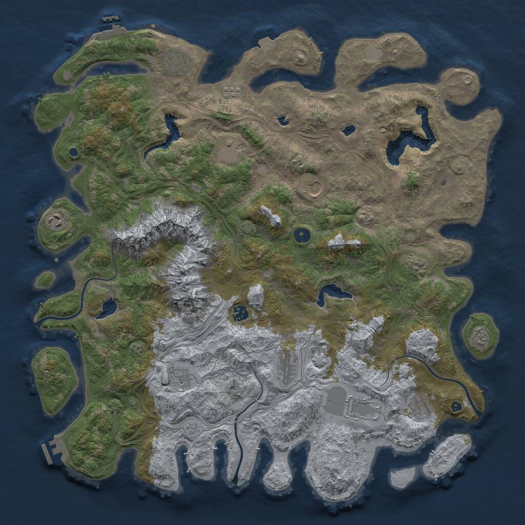 Rust Map: Procedural Map, Size: 5000, Seed: 612499635, 17 Monuments