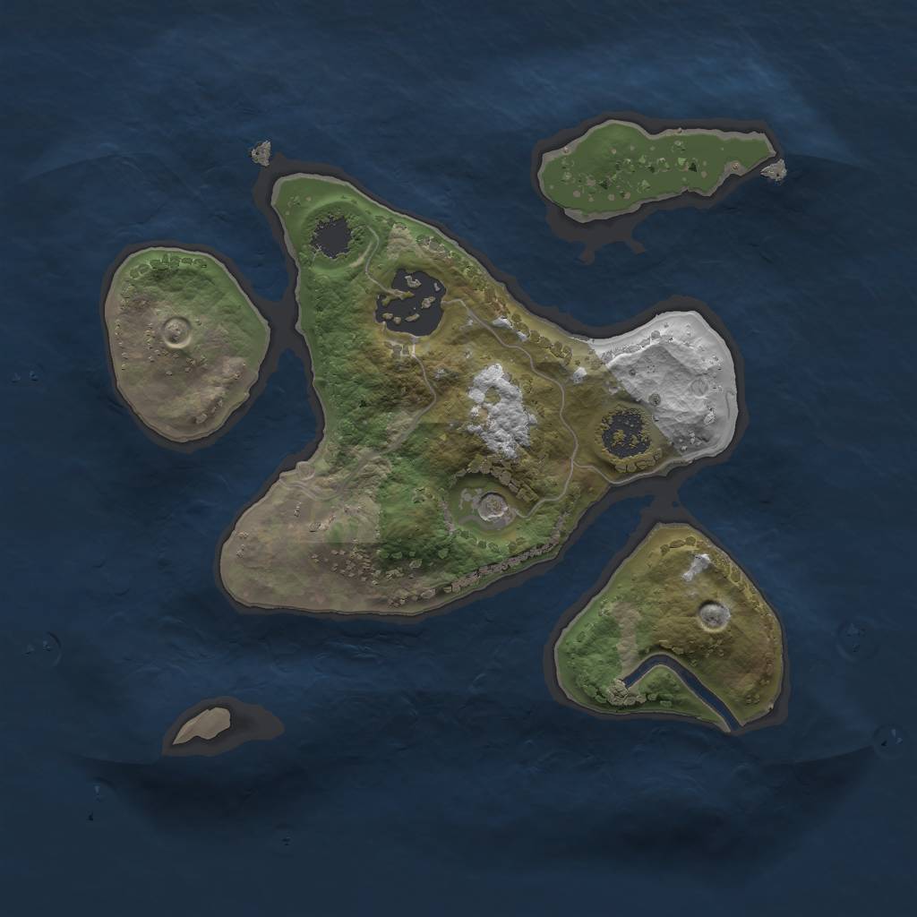 Rust Map: Procedural Map, Size: 2000, Seed: 64767419, 4 Monuments