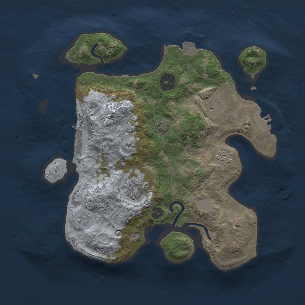 Rust Map: Procedural Map, Size: 2800, Seed: 100, 10 Monuments