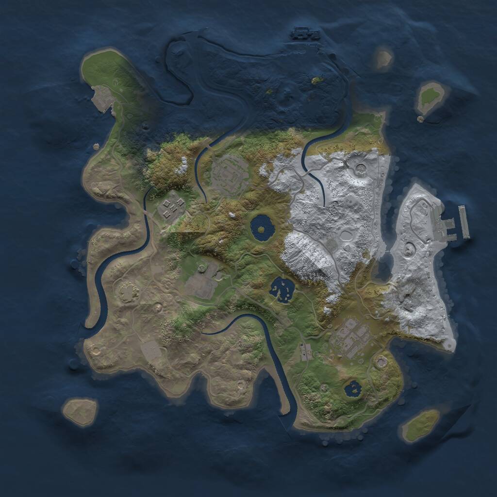 Rust Map: Procedural Map, Size: 3000, Seed: 266184230, 10 Monuments
