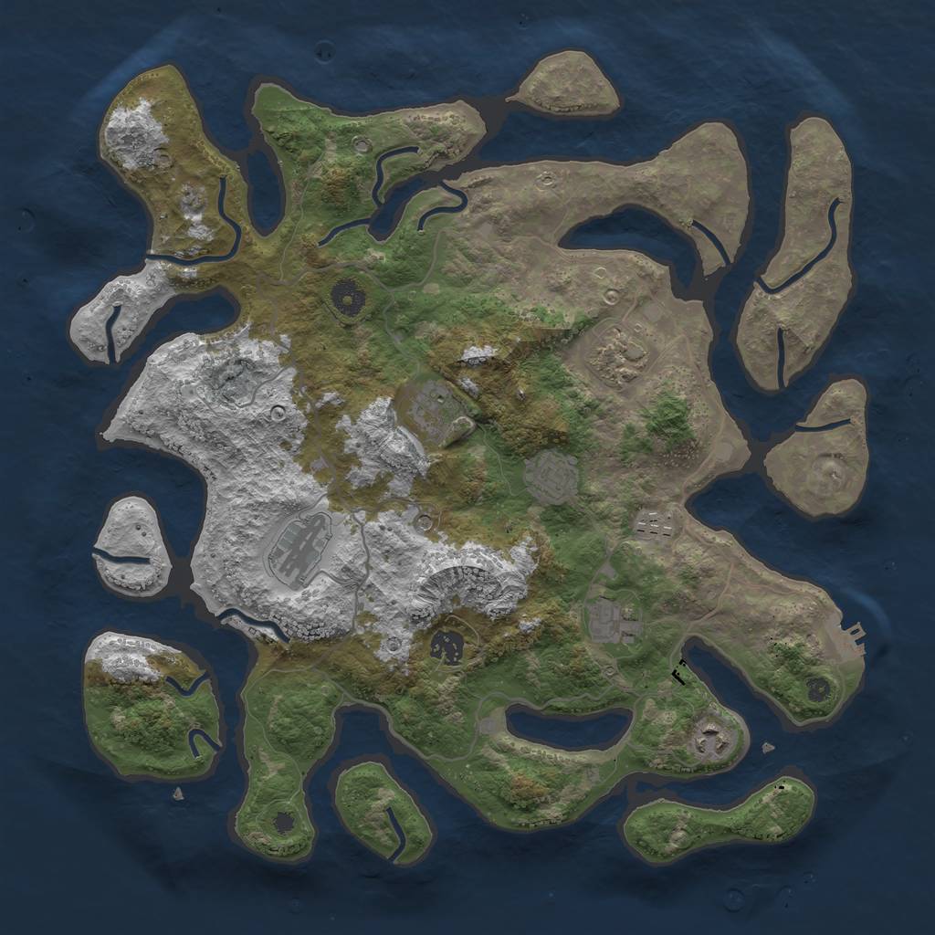 Rust Map: Procedural Map, Size: 4000, Seed: 204, 12 Monuments