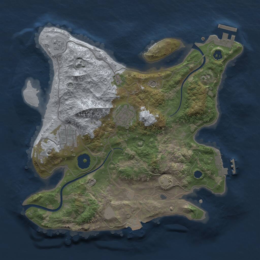 Rust Map: Procedural Map, Size: 2750, Seed: 7823355, 8 Monuments