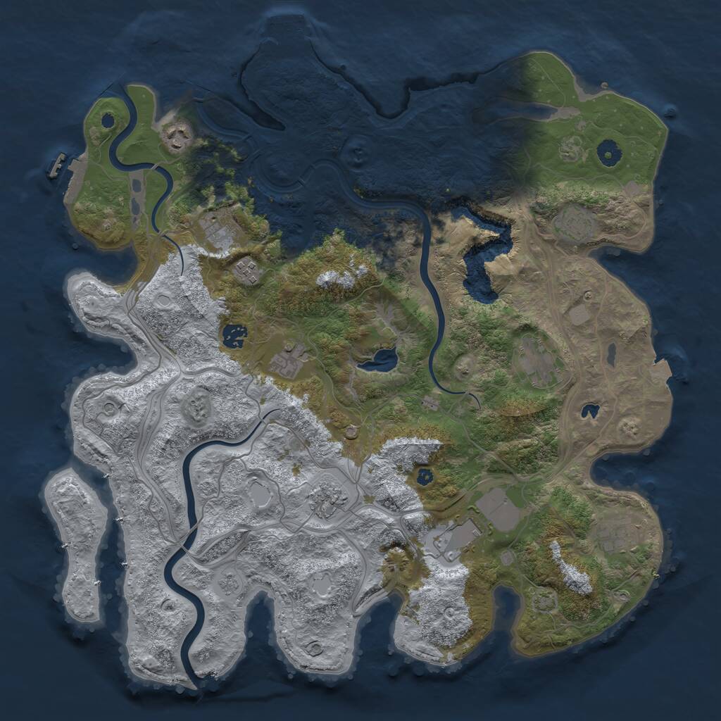 Rust Map: Procedural Map, Size: 4300, Seed: 123888124, 16 Monuments