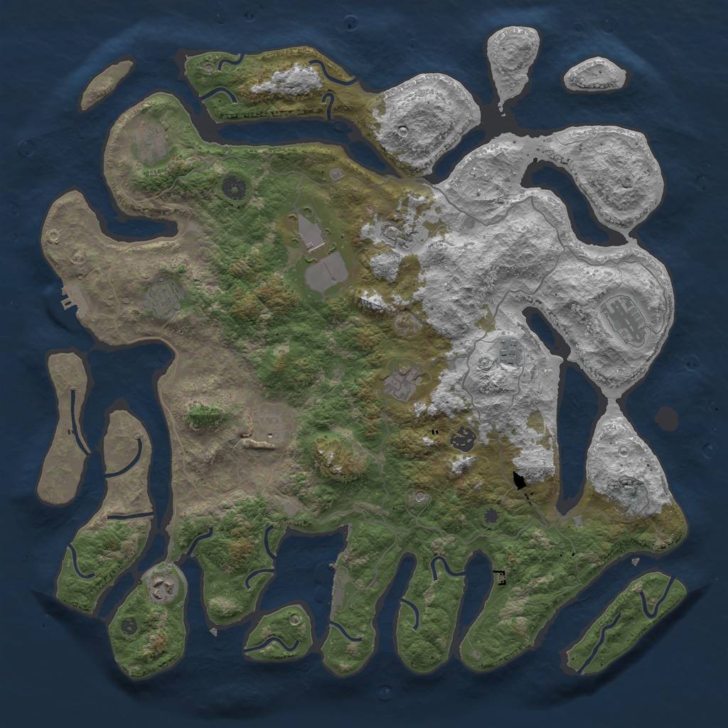 Rust Map: Procedural Map, Size: 4500, Seed: 19901989, 15 Monuments