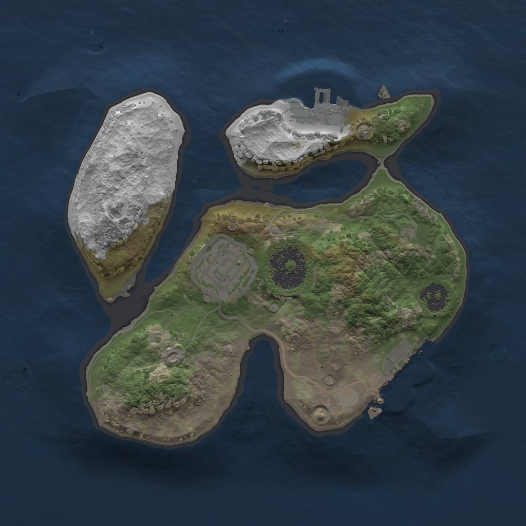 Rust Map: Procedural Map, Size: 2000, Seed: 1547, 5 Monuments