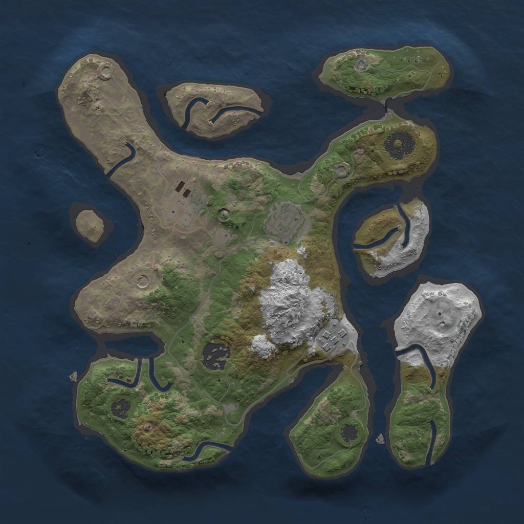 Rust Map: Procedural Map, Size: 2750, Seed: 7823375, 7 Monuments