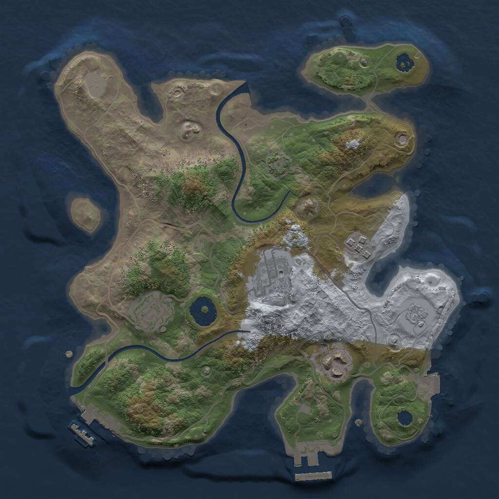 Rust Map: Procedural Map, Size: 2750, Seed: 7823375, 9 Monuments