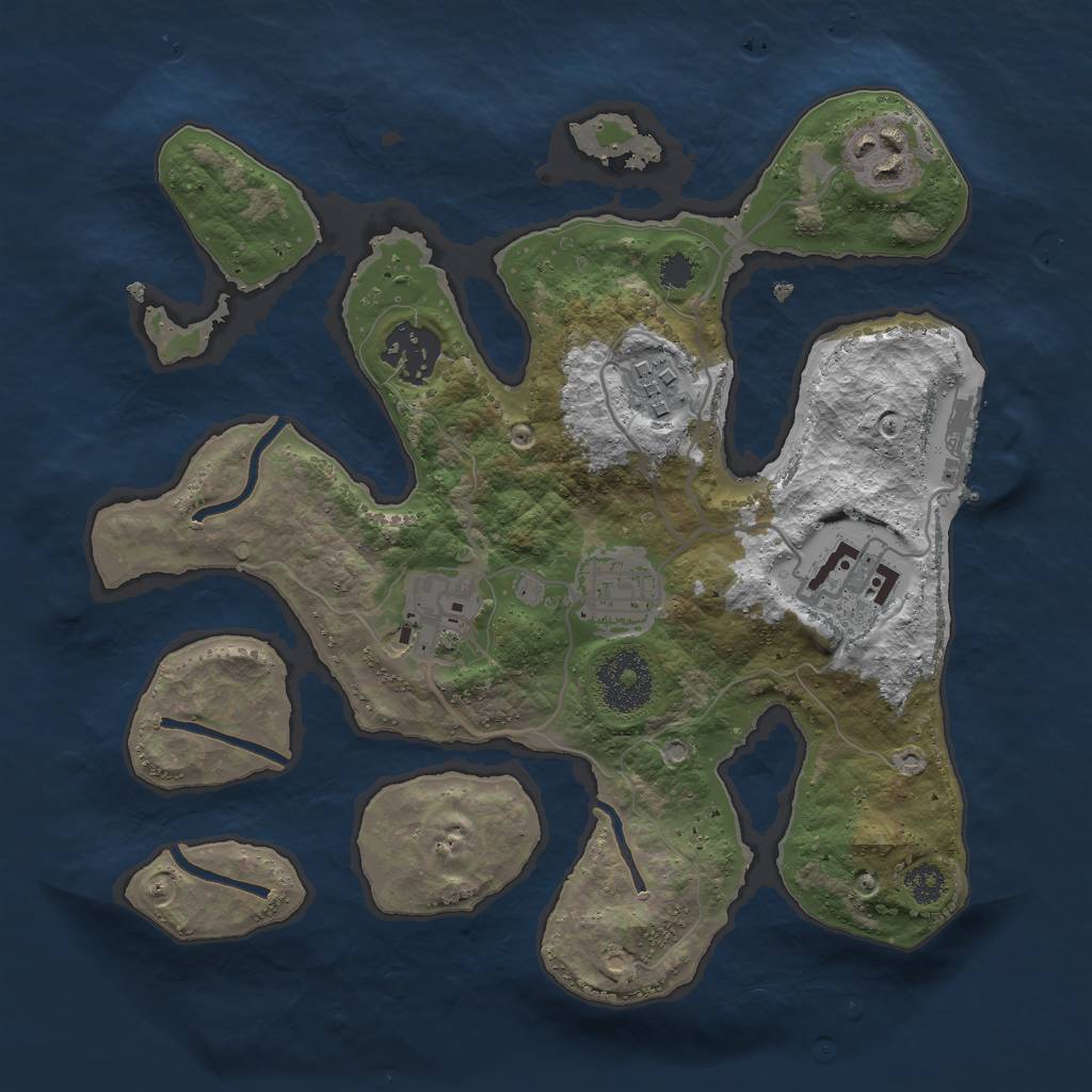 Rust Map: Procedural Map, Size: 2800, Seed: 2008995, 9 Monuments