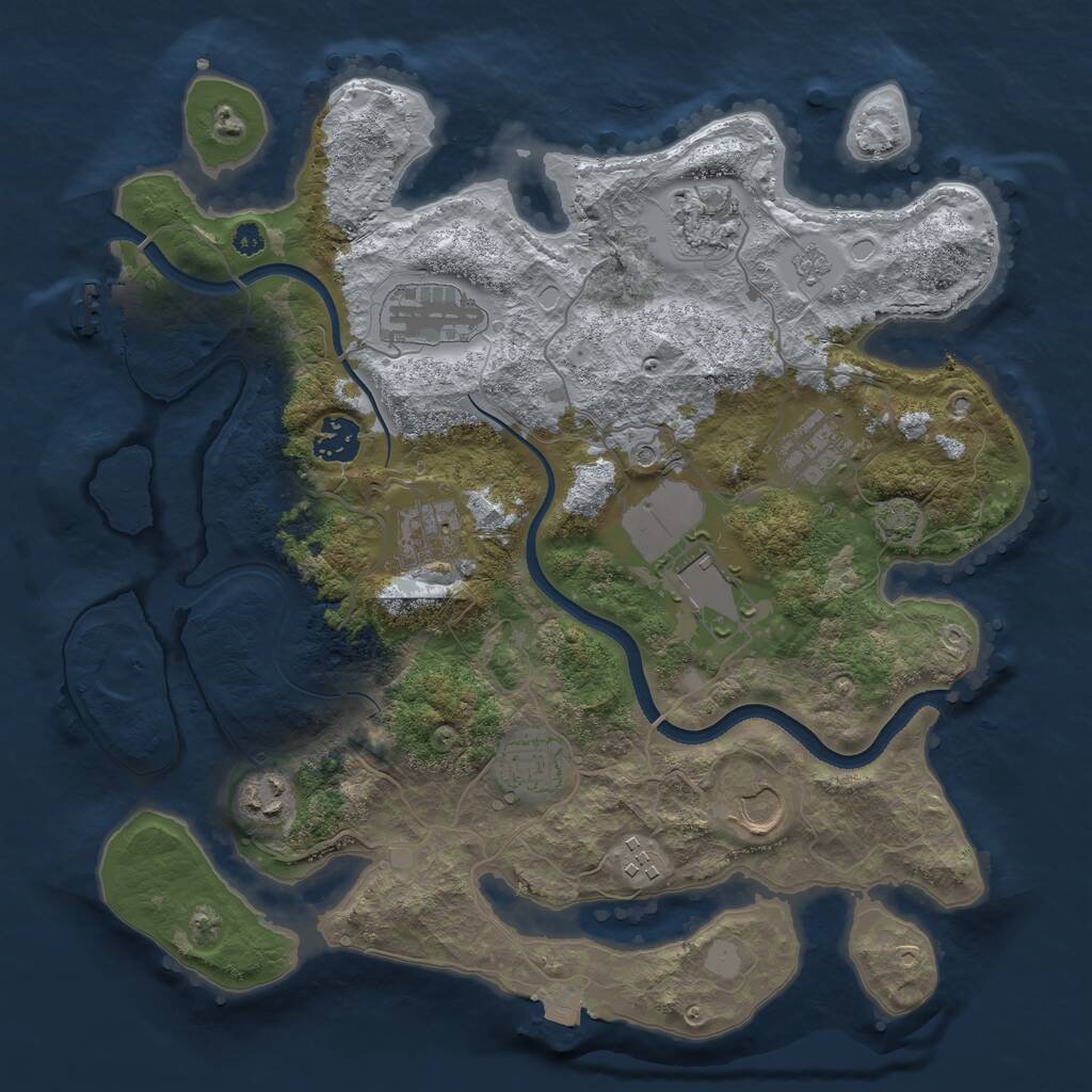 Rust Map: Procedural Map, Size: 3500, Seed: 9432, 15 Monuments