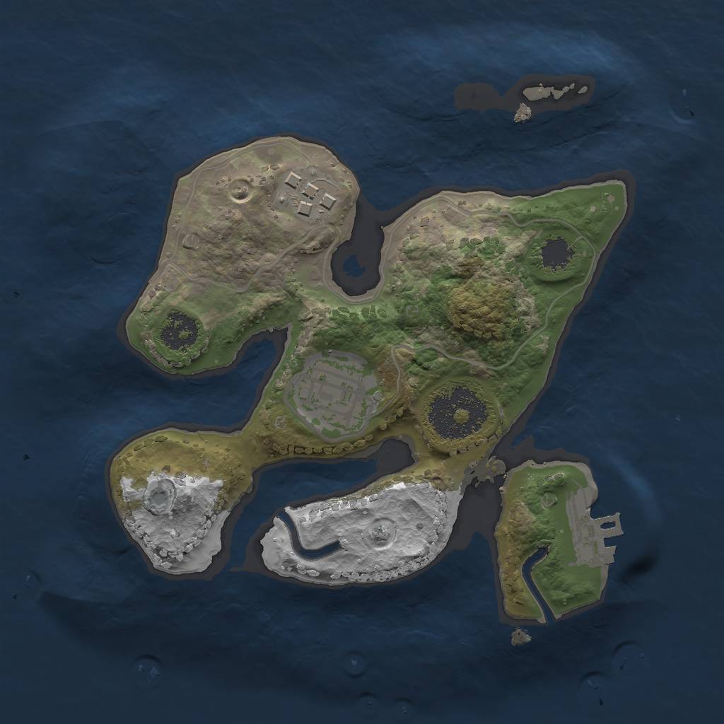 Rust Map: Procedural Map, Size: 2000, Seed: 3482, 5 Monuments