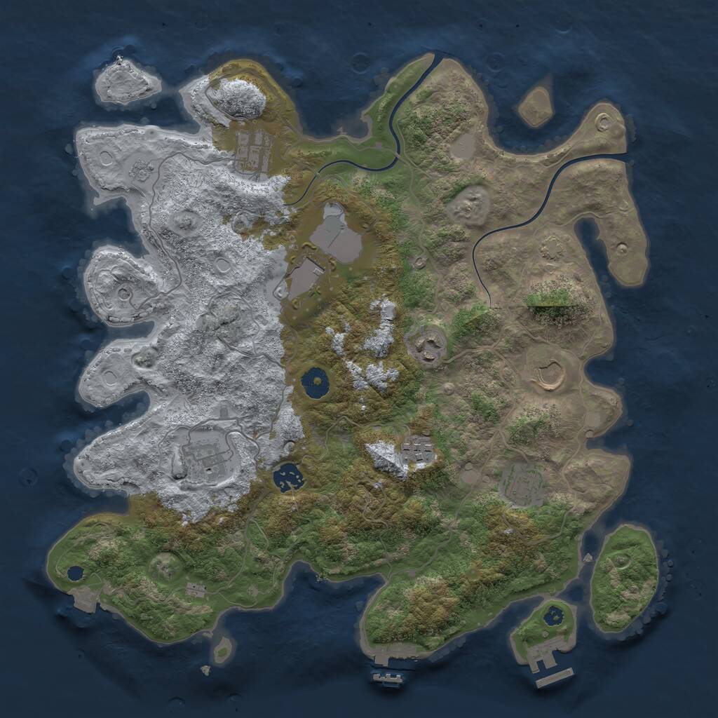 Rust Map: Procedural Map, Size: 3750, Seed: 356857, 14 Monuments