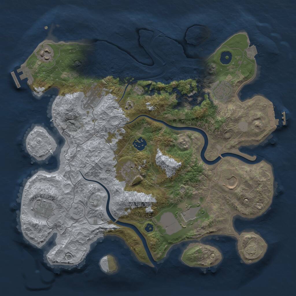 Rust Map: Procedural Map, Size: 3500, Seed: 213458967, 15 Monuments