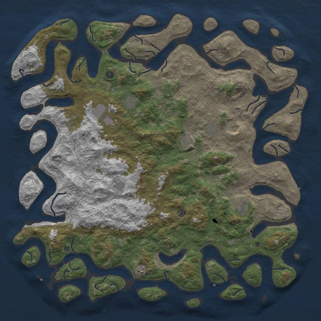 Rust Map: Procedural Map, Size: 6000, Seed: 74311498, 15 Monuments