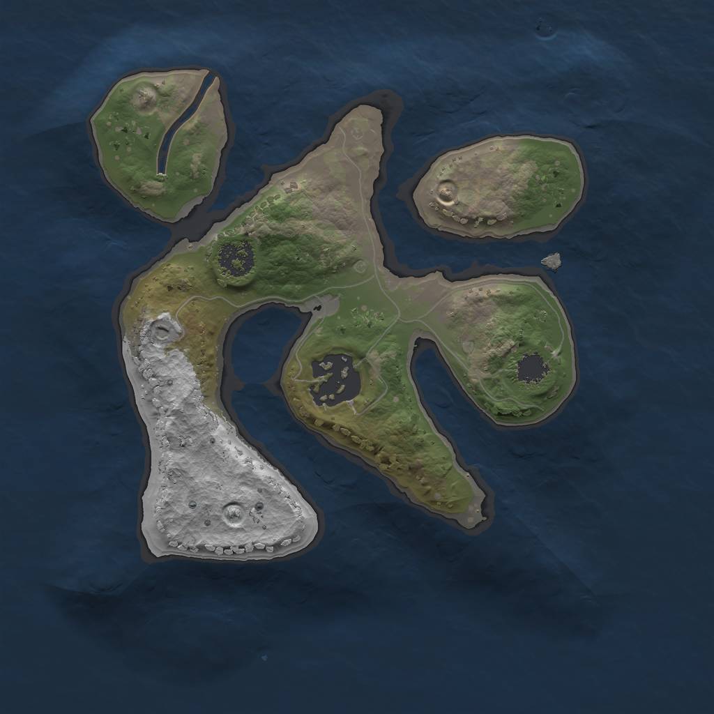 Rust Map: Procedural Map, Size: 2000, Seed: 4675, 3 Monuments