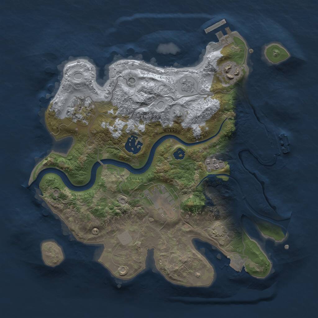 Rust Map: Procedural Map, Size: 2800, Seed: 1185122173, 11 Monuments