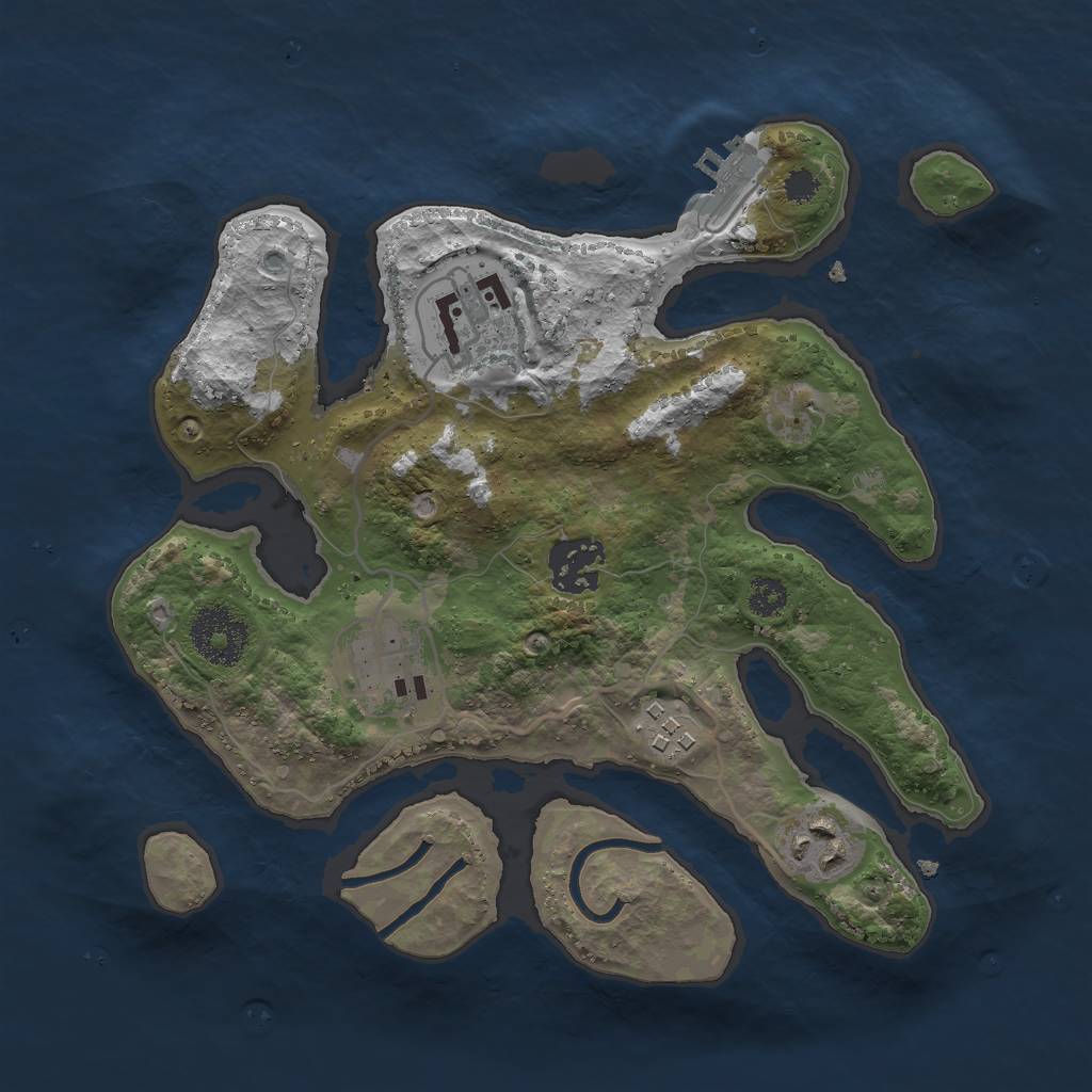 Rust Map: Procedural Map, Size: 2800, Seed: 1185122173, 8 Monuments