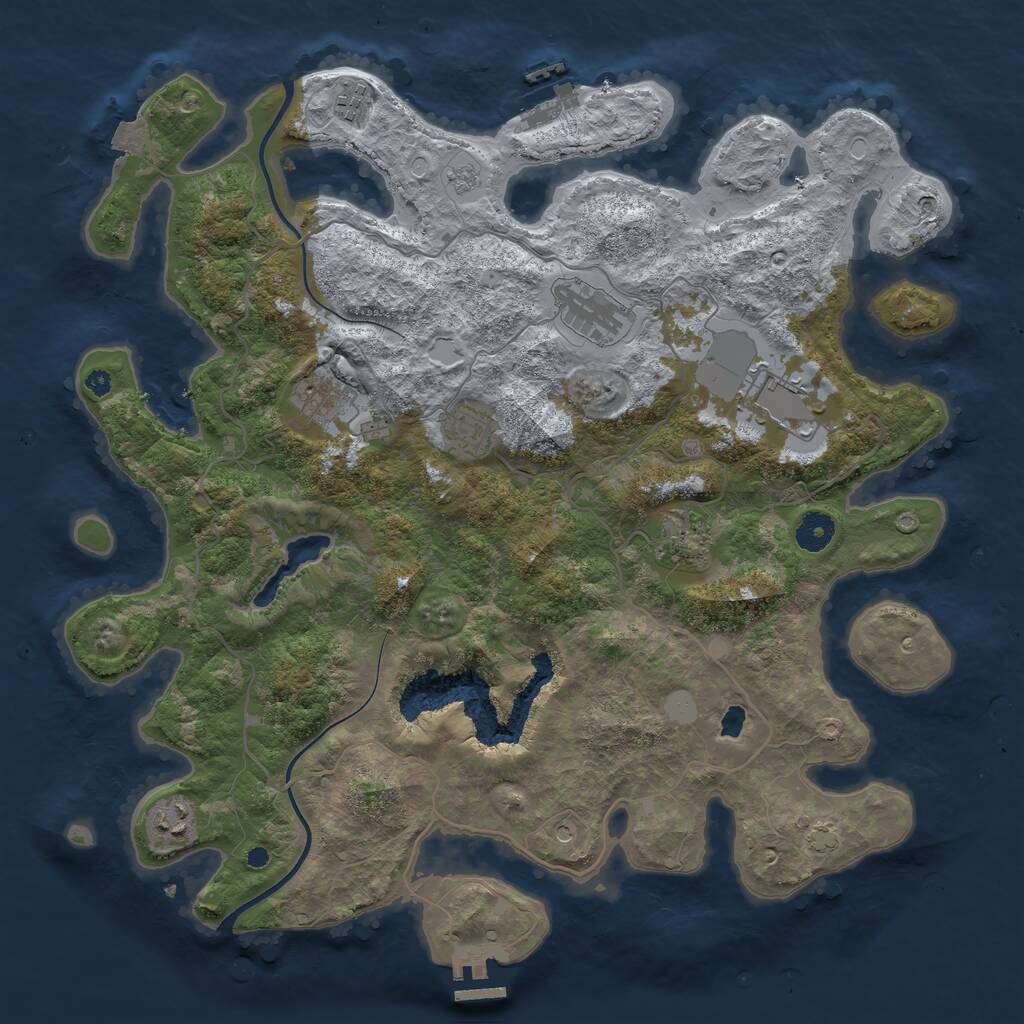 Rust Map: Procedural Map, Size: 4000, Seed: 875572060, 13 Monuments