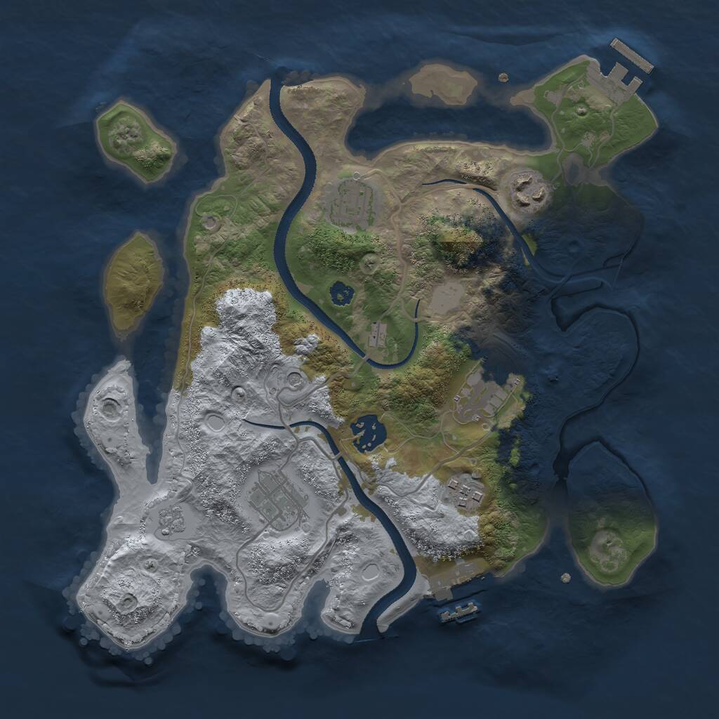 Rust Map: Procedural Map, Size: 3000, Seed: 529646177, 11 Monuments