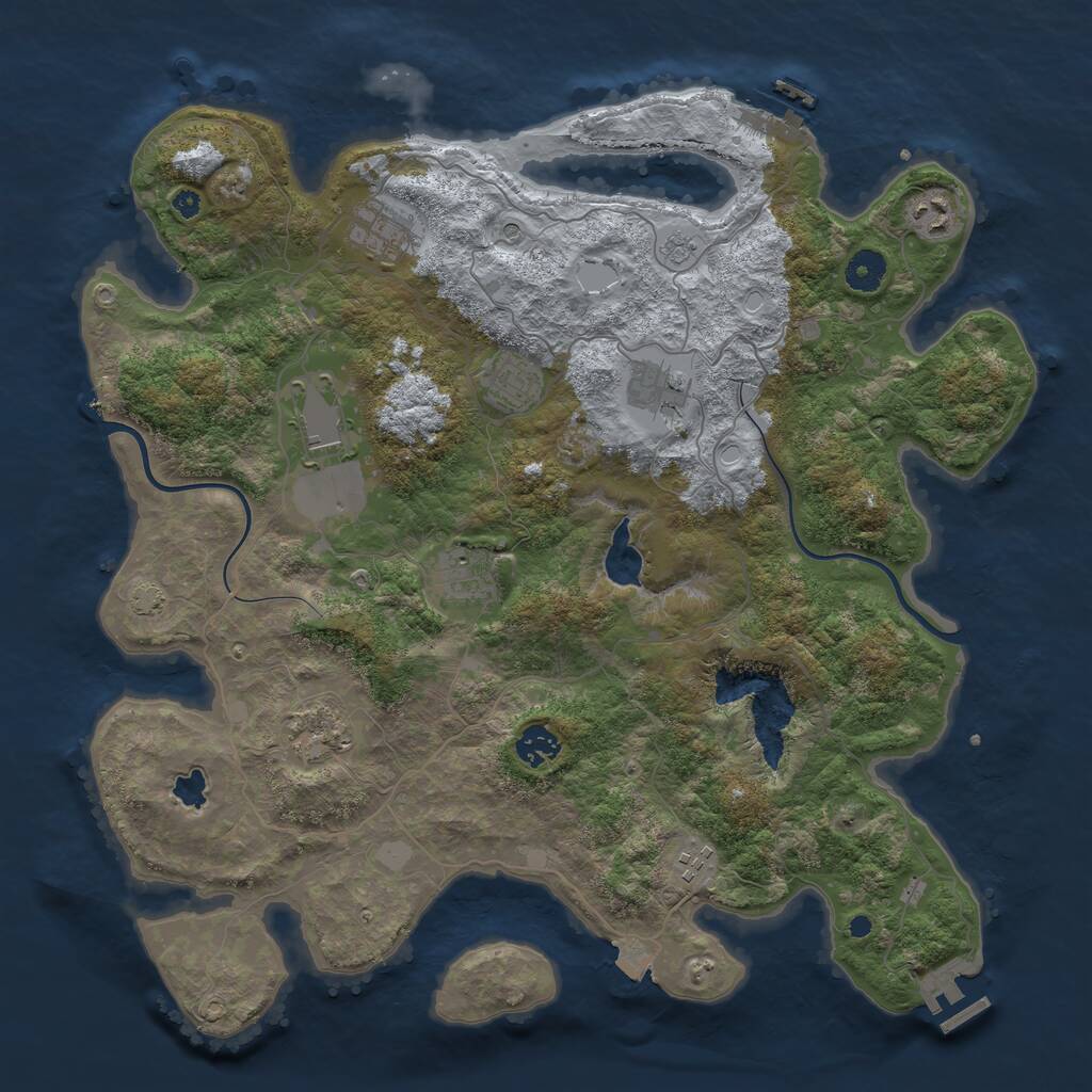 Rust Map: Procedural Map, Size: 4000, Seed: 78998, 15 Monuments