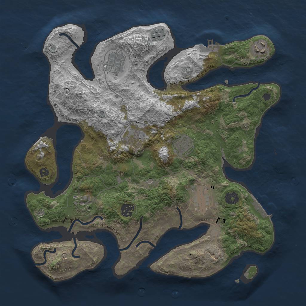 Rust Map: Procedural Map, Size: 3400, Seed: 2021, 13 Monuments