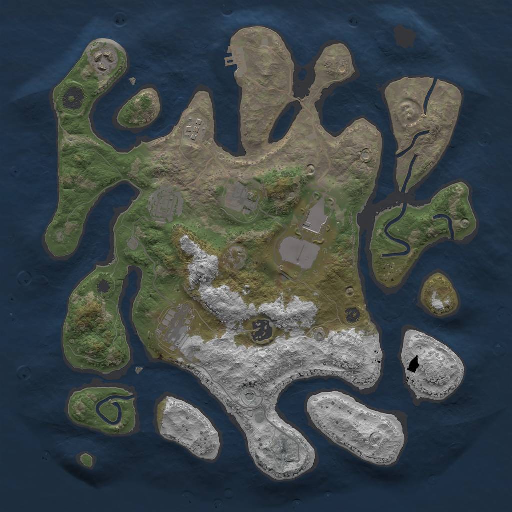 Rust Map: Procedural Map, Size: 3500, Seed: 716996, 11 Monuments