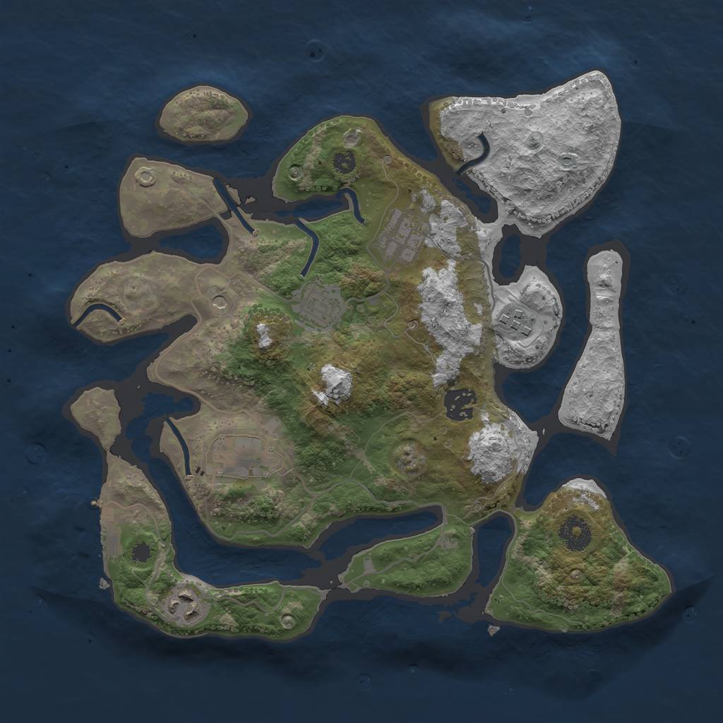 Rust Map: Procedural Map, Size: 3250, Seed: 402681932, 10 Monuments