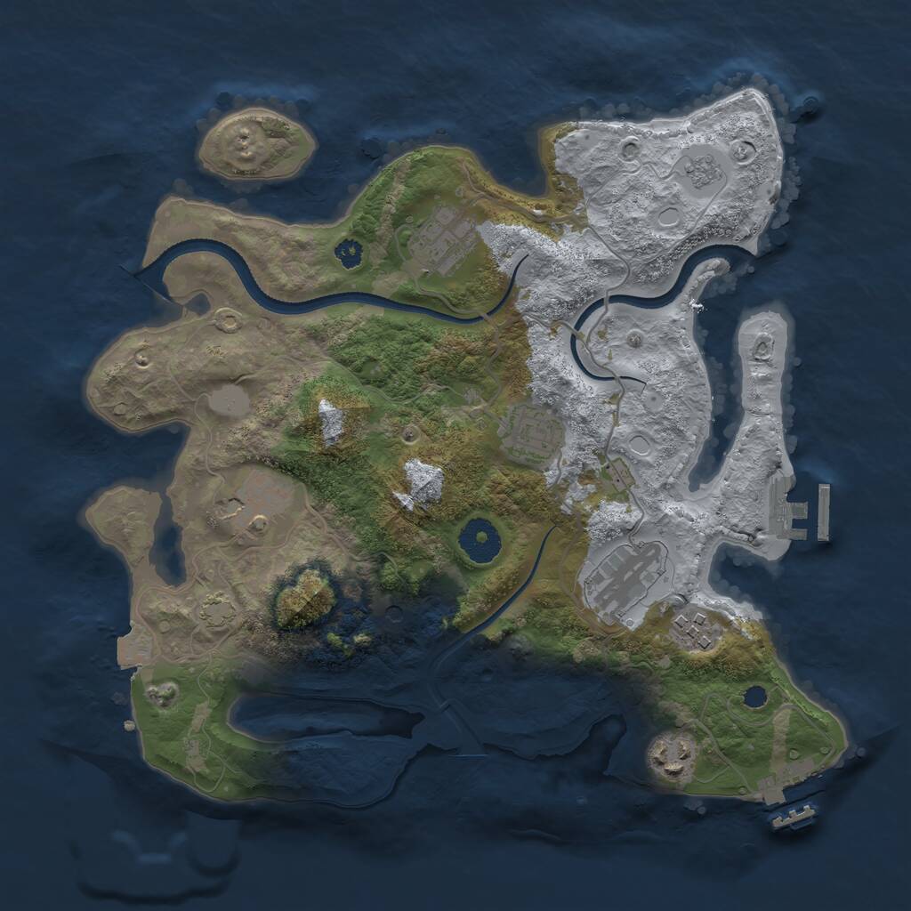 Rust Map: Procedural Map, Size: 3250, Seed: 402681932, 12 Monuments