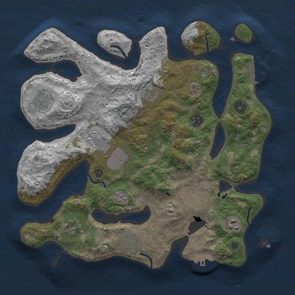 Rust Map: Procedural Map, Size: 3500, Seed: 259, 14 Monuments