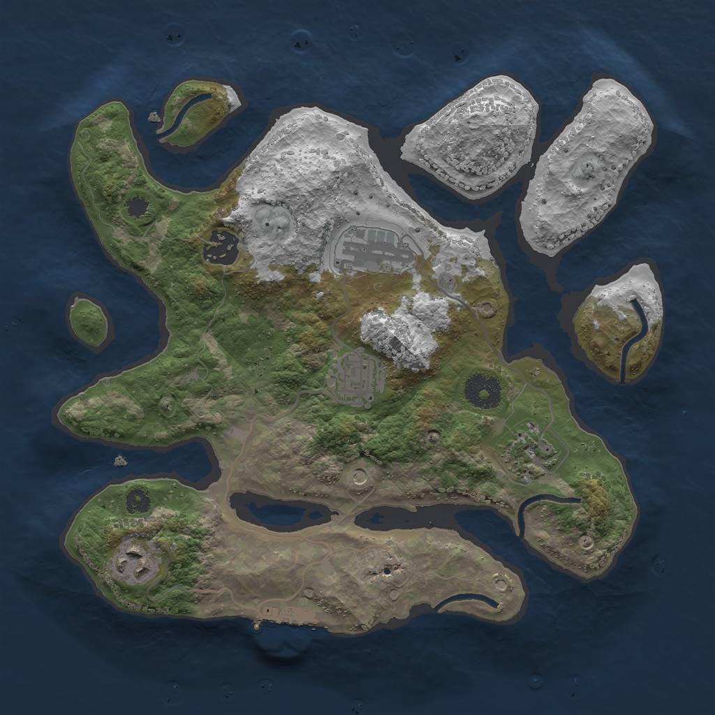 Rust Map: Procedural Map, Size: 3000, Seed: 98750, 9 Monuments