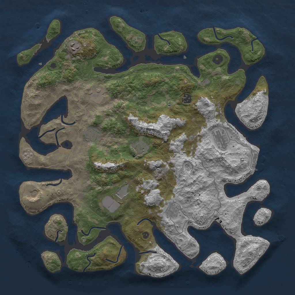 Rust Map: Procedural Map, Size: 4500, Seed: 235376, 14 Monuments