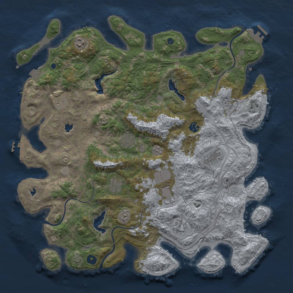 Rust Map: Procedural Map, Size: 4500, Seed: 235376, 15 Monuments
