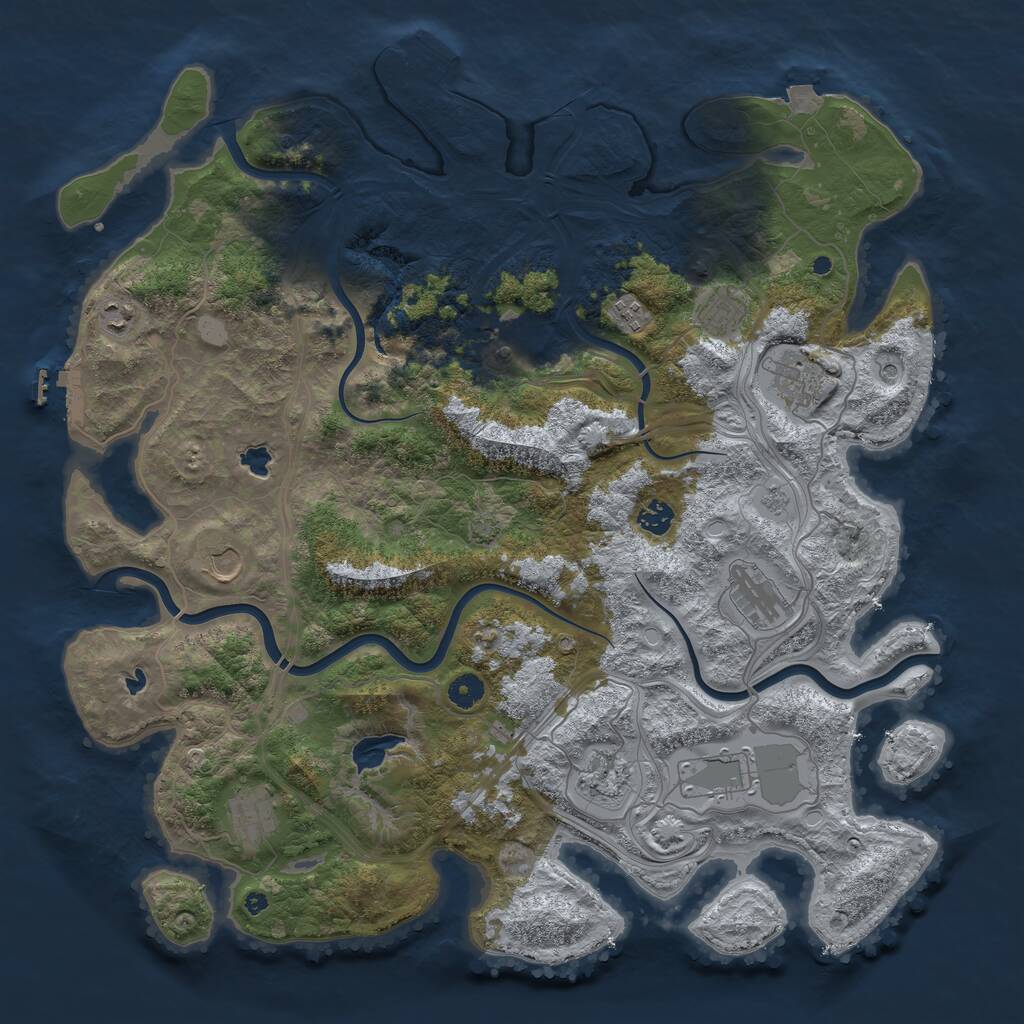 Rust Map: Procedural Map, Size: 4500, Seed: 235376, 17 Monuments