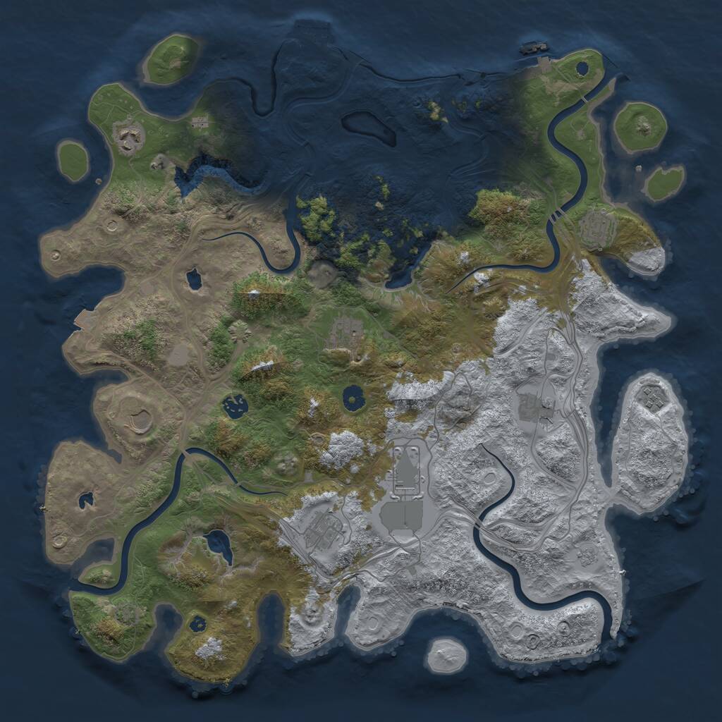 Rust Map: Procedural Map, Size: 4500, Seed: 23712616, 15 Monuments